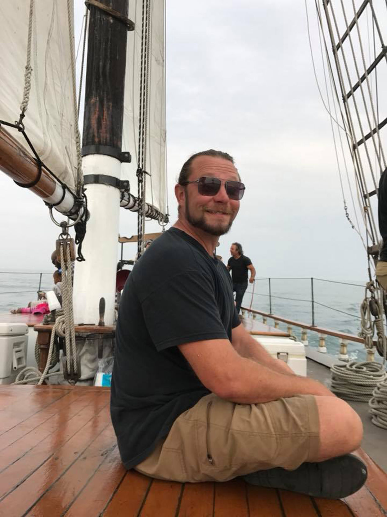 Erik on Red Witch with captain